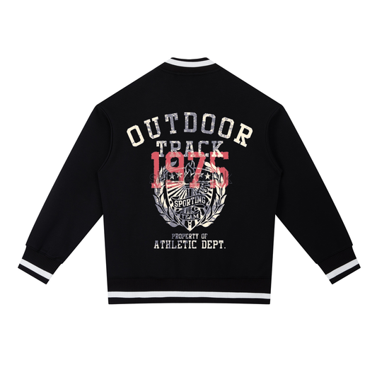 Contrast Piping Zip Bomber Jacket