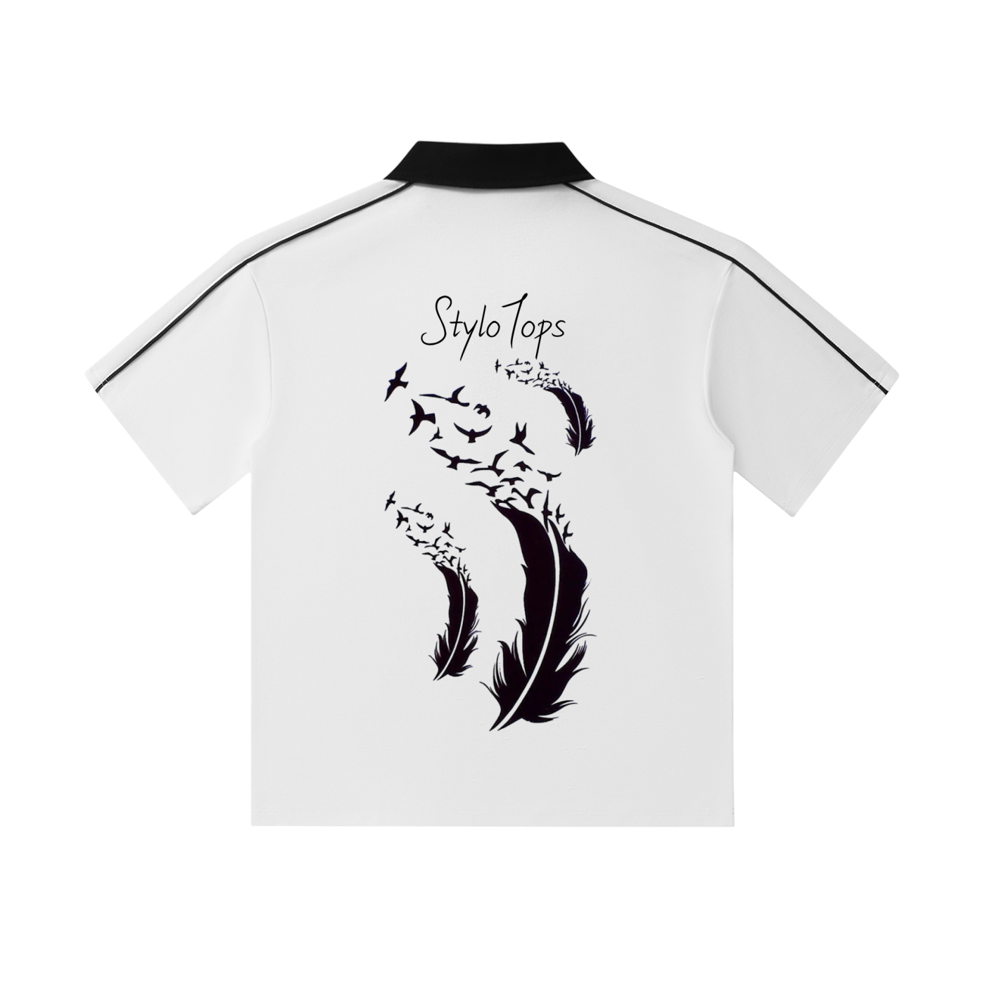 Contrast Collar Short-Sleeve Polo Shirt